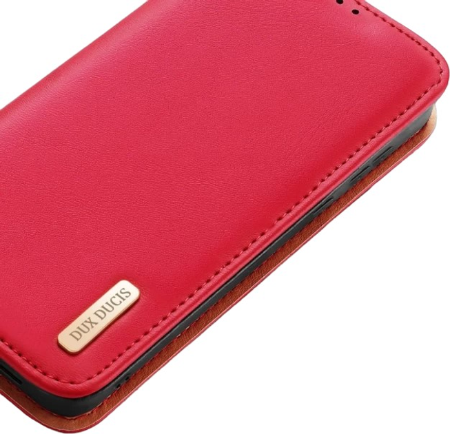 Etui z klapką Dux Ducis Hivo blokadą RFID do Samsung Galaxy S24 Red (6934913021804) - obraz 3