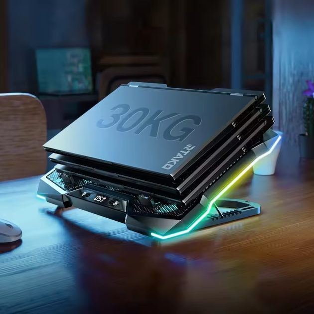 Підставка для ноутбука з охолодженням VHG D11 з RGB-підсвічуванням Laptop Cooling Pad, Black - зображення 5