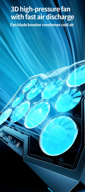 Підставка для ноутбука з охолодженням VHG D11 з RGB-підсвічуванням Laptop Cooling Pad, Black - зображення 7