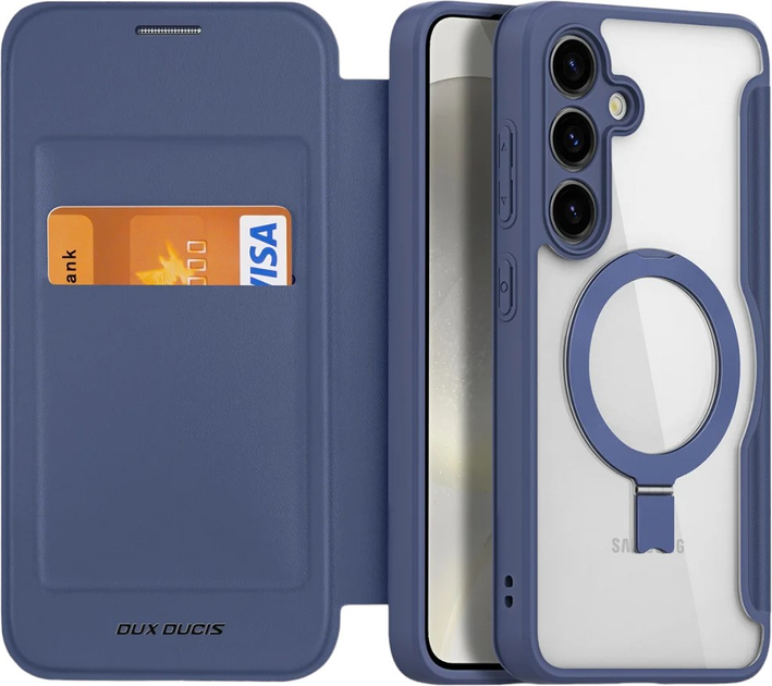 Чохол Dux Ducis Skin X Pro з магнітним кільцем / підставкою для Samsung Galaxy S24 Plus Blue (6934913020661) - зображення 4