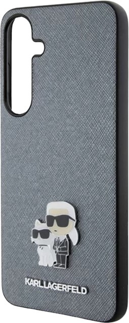 Etui Karl Lagerfeld Saffiano Karl&Choupette Metal Pin na Samsung Galaxy S24 Grey (3666339242053) - obraz 6