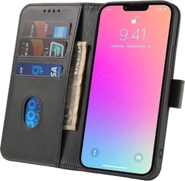 Чохол Hurtel Magnet Case для Samsung Galaxy S24 Ultra з гаманцем Black (9145576284797) - зображення 6