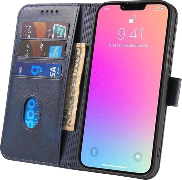 Чохол Hurtel Magnet Case для Samsung Galaxy S24 з гаманцем Blue (9145576284742) - зображення 6
