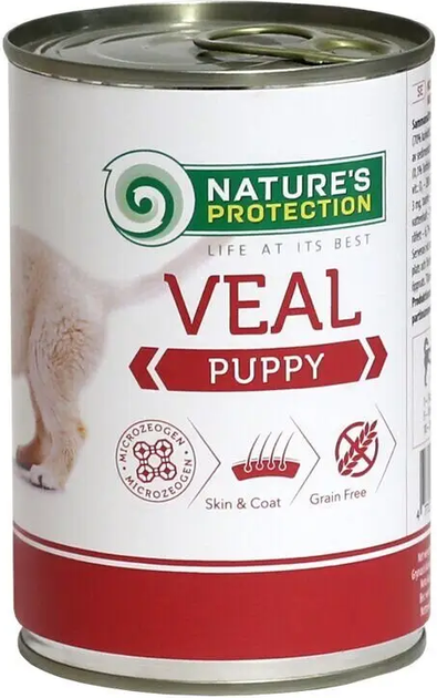 Вологий корм для цуценят всіх порід з телятиною Nature's Protection Puppy Veal 400г - изображение 2