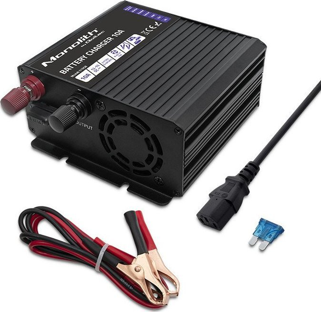 Зарядний пристрій Qoltec Monolith 10 А 12 V LiFePO4 AGM GEL SLA (5901878519586) - зображення 9