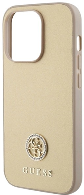 Etui Guess Strass Metal Logo do iPhone 15 Pro Gold (3666339151027) - obraz 6