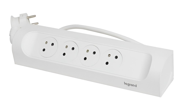 Подовжувач кутовий Legrand 4x2P+Z 1 м White (3414971942301) - зображення 1