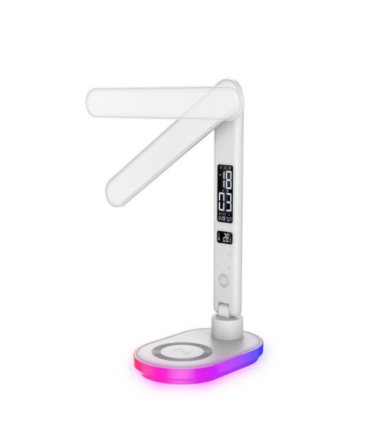 Лампа настільна Intelite Desk Lamp 24W WH RGB Wireless Calendar - зображення 5