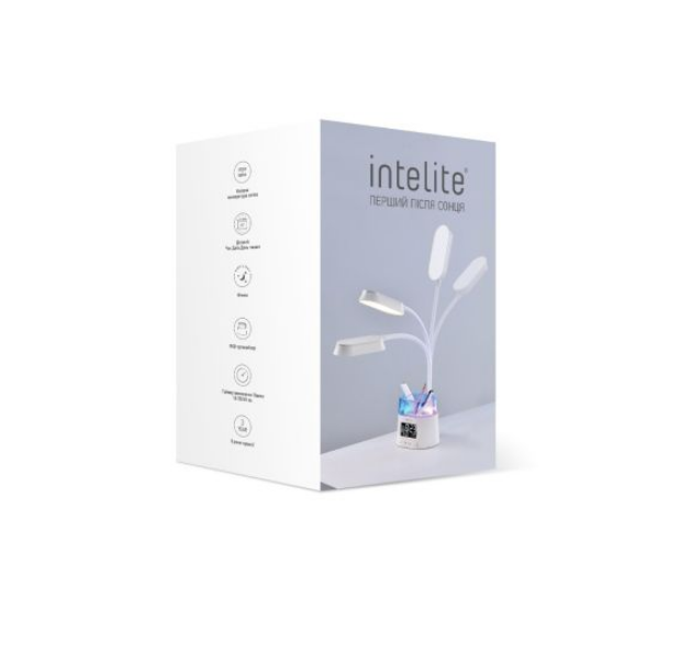 Лампа настільна Intelite Desk Lamp 10W WH RGB Pen holder Calendar - зображення 4