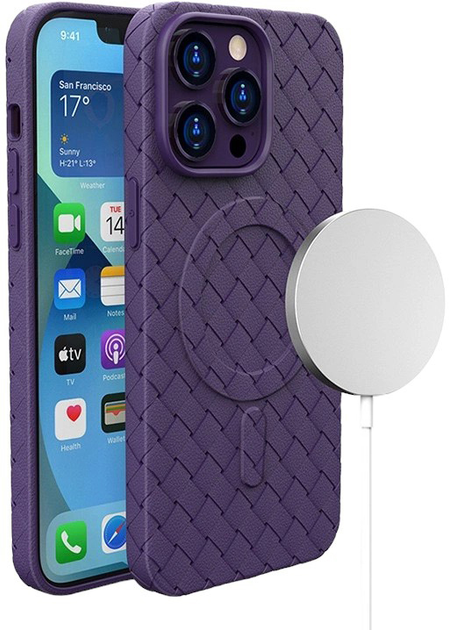 Панель Hurtel MagSafe Woven Case для Apple iPhone 15 Pro Max Purple (9145576281369) - зображення 1