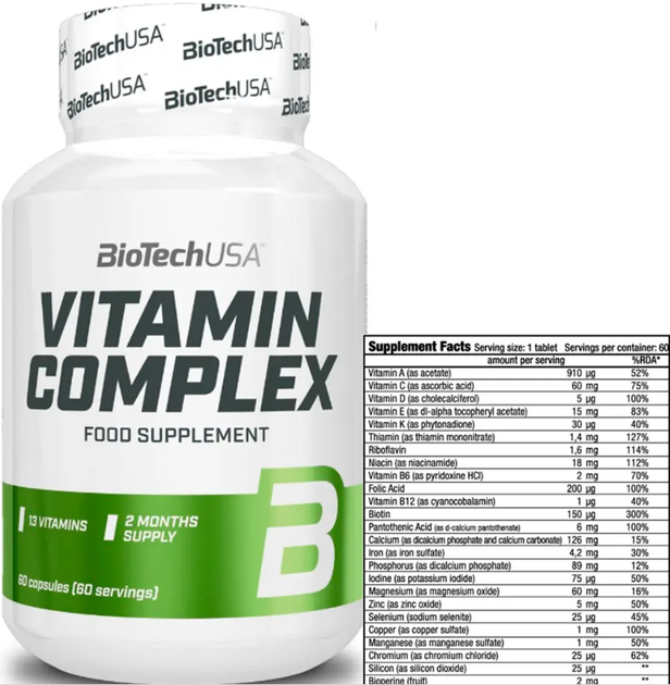 Витамины и минералы BioTech Vita Complex 60 таб - изображение 2