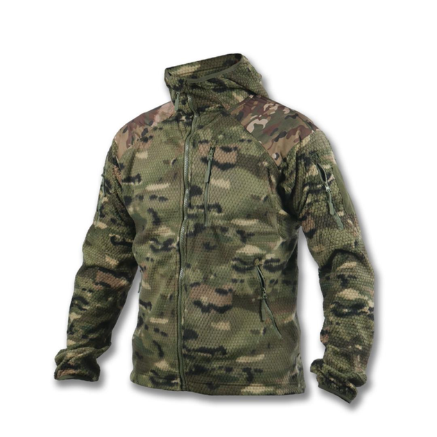 Кофта флісова з капюшоном Kiborg Jacket Grid Fleece Multicam S - зображення 1