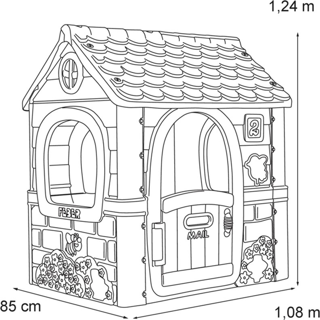 Domek ogrodowy Feber Fantasy ze skrzynką pocztową Rozowy (8411845014725) - obraz 3
