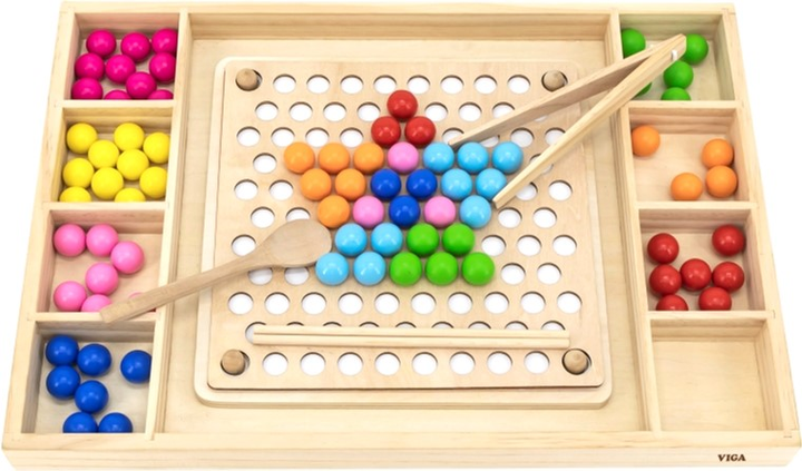 Mozaika Viga Toys Montessori Drewniana Złap i dopasuj 106 elementów (6971608445743) - obraz 3