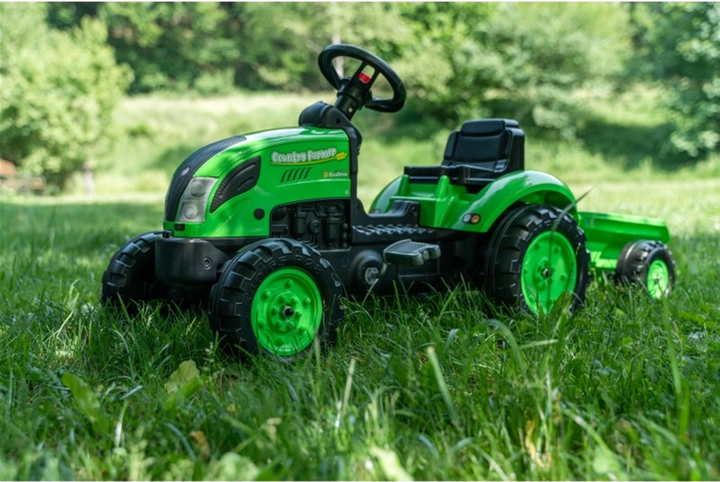 Трактор на педалях Rolly Toys Country Farmer з причепом Зелений (3016202057121) - зображення 5