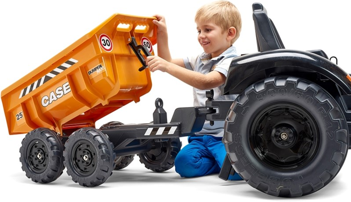 Трактор на педалях Rolly Toys Case IH з причепом та рухомим ковшем Помаранчевий (3016200997252) - зображення 3