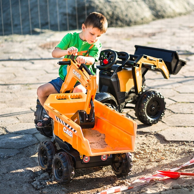 Трактор на педалях Rolly Toys Case IH з причепом та рухомим ковшем Помаранчевий (3016200997252) - зображення 6
