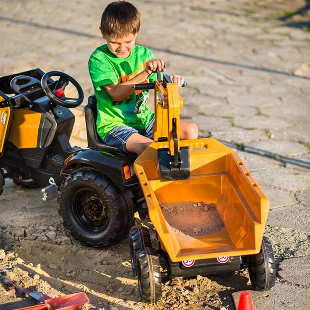 Трактор на педалях Rolly Toys Case IH з причепом та рухомим ковшем Помаранчевий (3016200997252) - зображення 9