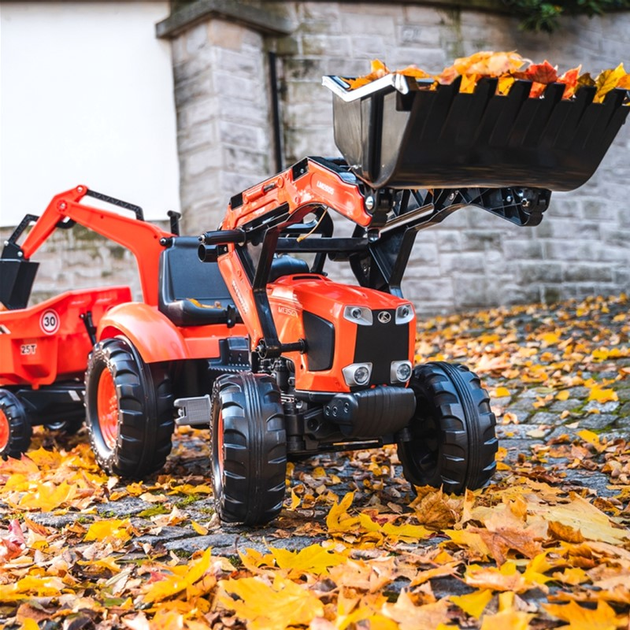 Трактор на педалях Rolly Toys Kubota з причепом та рухомим ковшем Помаранчевий (3016202090234) - зображення 4