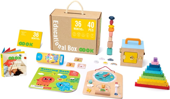 Розвиваючий набір Tooky Toy Montessori 6 w 1 Головоломка Колесо для рахунку Метеорологічна дошка (6972633375753) - зображення 1