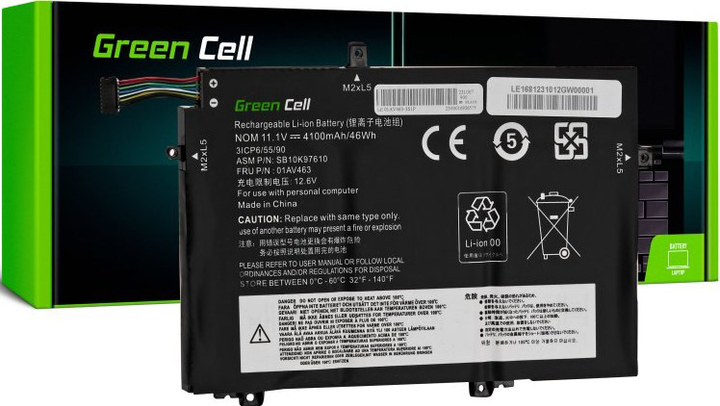 Bateria Green Cell L17L3P52 do Lenovo ThinkPad L480 11.1 V 4100 mAh (5904326374256) - obraz 1