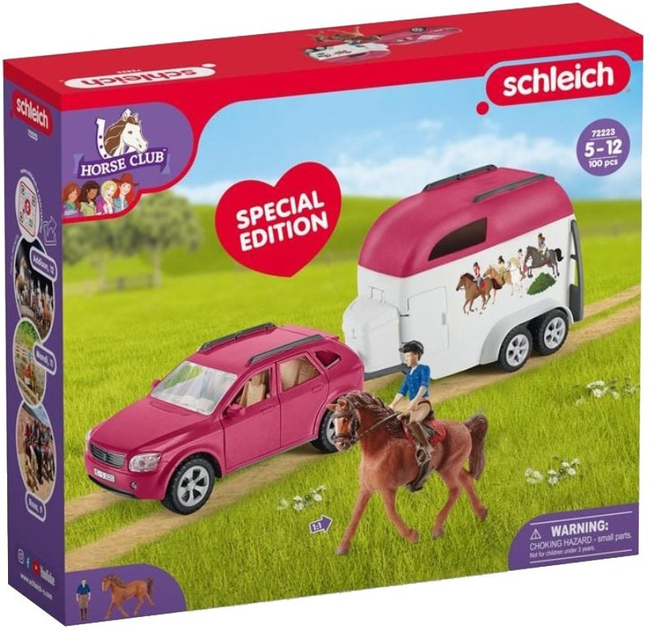 Zestaw do zabawy Schleich Horse Club Samochód z przyczepą dla konia 72223 (4059433775364) - obraz 1