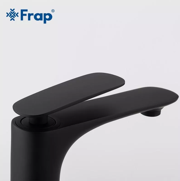 Смеситель для умывальника Frap F1052-57 высокий, черный - изображение 4