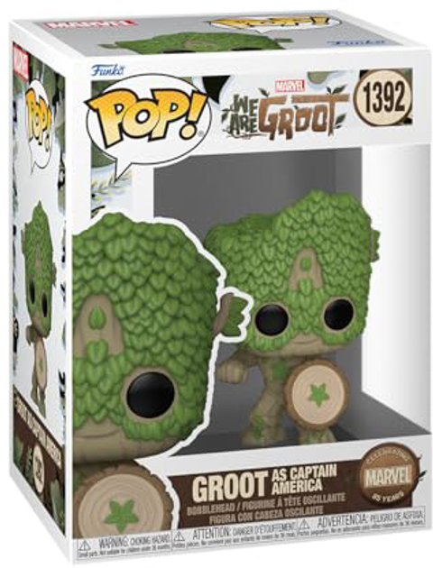 Ігрова фігурка Funko Pop Marvel We Are Groot - Грут у ролі Капітана Америки 8.13 см (0889698795159) - зображення 1