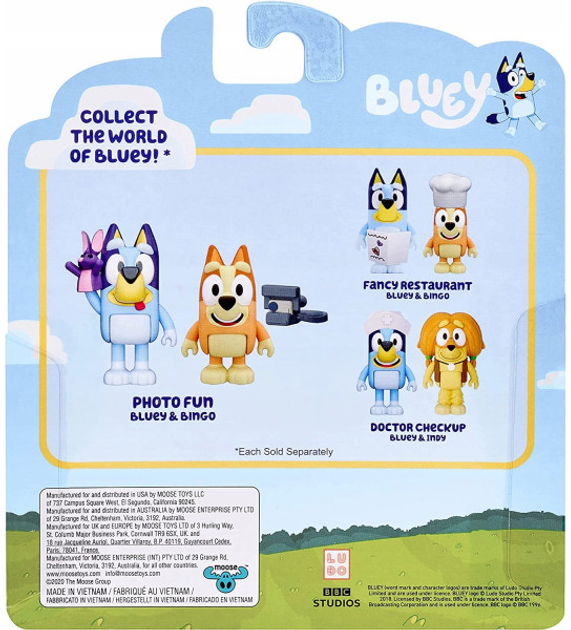 Набір фігурок Moose Bluey Playing Photographer 2 фігурки Bluey + Bingo 6.4 см (0630996130476) - зображення 4