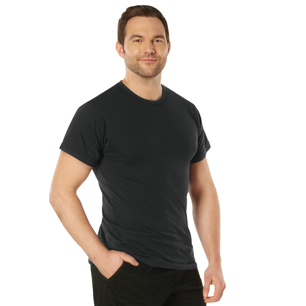 Футболка армейская тактическая ROTHCO USA черная Poly/Cotton Black 2XL - изображение 2