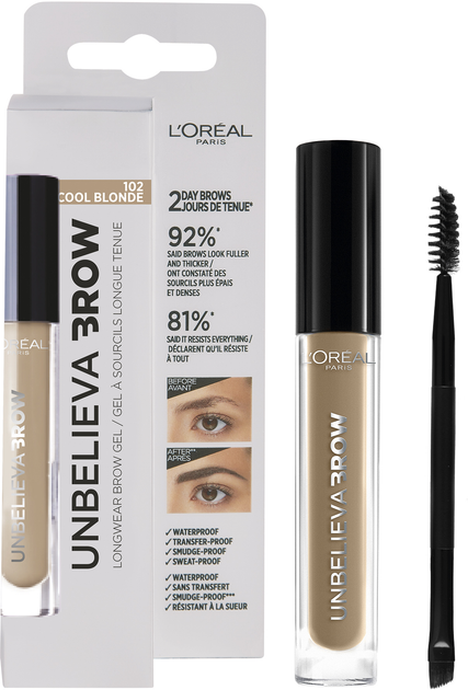 Żel do brwi L'Oreal Paris Unbelieva Brow 102 Jasny blond 3.4 ml (3600523674596) - obraz 2