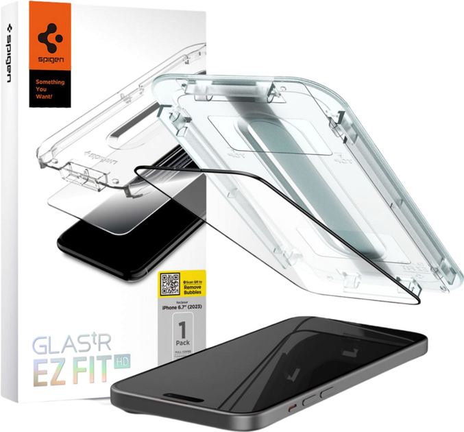 Захисне скло Spigen Glas.tR EZ Fit Full Cover для Apple iPhone 15 Plus Black (8809896752114) - зображення 1