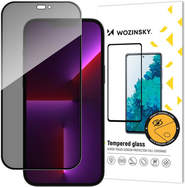 Захисне скло Wozinsky Privacy Glass with Anti Spy Filter для Apple iPhone 15 Pro Max Black (9145576280379) - зображення 1