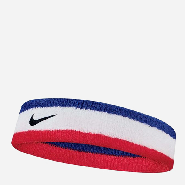 Sportowa opaska na głowę Nike Swoosh N0001544620 Niebieski/biały/Czerwony (887791333070) - obraz 1