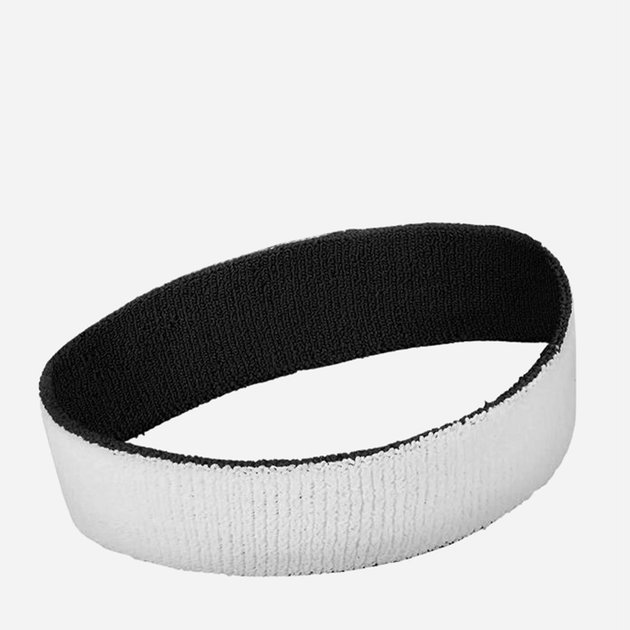 Спортивна пов'язка на голову Nike Swoosh Headband NNNB1101OS Біла/Чорний (887791012012) - зображення 3