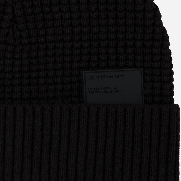 Czapka beany męska Tom Tailor 1043494 One Size Czarna (4068127127211) - obraz 2