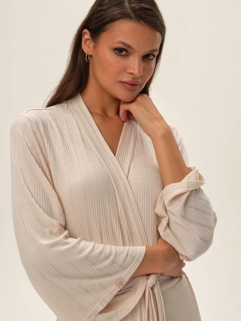 Szlafrok damski Esotiq 42195-08X L/XL Beżowy (5903972313626) - obraz 4