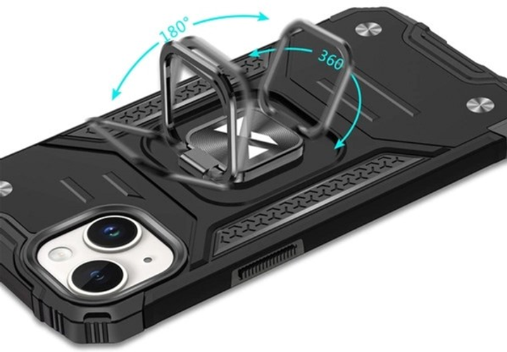 Etui plecki Wozinsky Ring Armor do Apple iPhone 15 Plus Silver/Black (9145576280638) - obraz 5