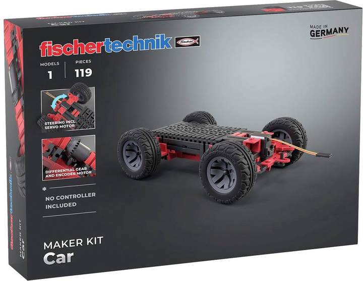 Klocki konstrukcyjne Fischertechnik Maker Kit Samochód 119 elementów (4048962516616) - obraz 1