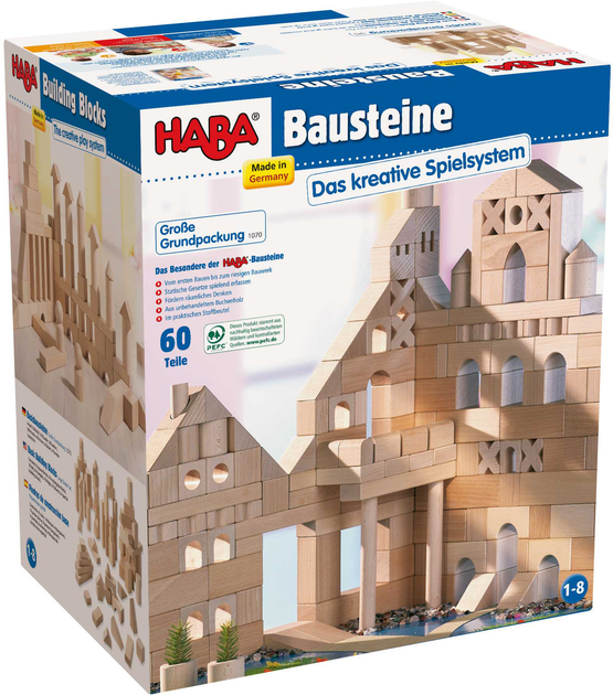 Конструктор Haba Building Blocks Великий стартовий набір 60 шт (4010168010700) - зображення 1