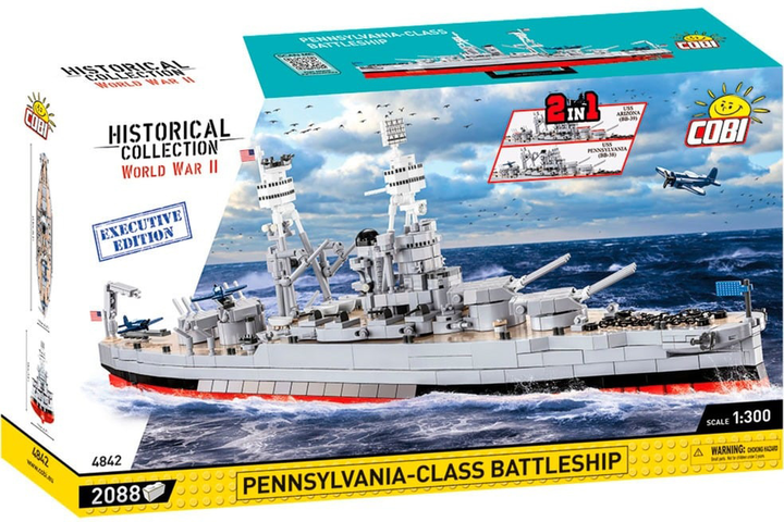 Klocki konstrukcyjne Cobi Pancernik Pennsylvania Class Battleship Executive Edition 2088 elementów (5902251048426) - obraz 1