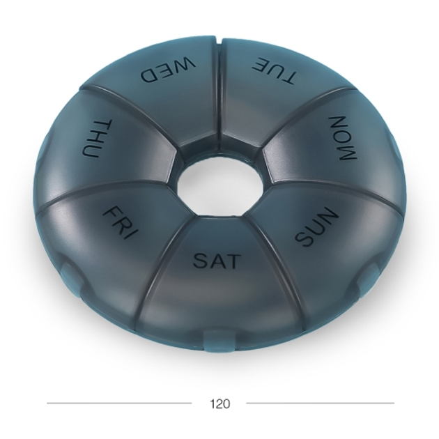 Органайзер для таблеток на 7 дней MVM 12 см Черный - изображение 1