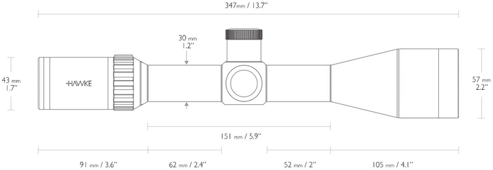 Приціл оптичний Hawke Vantage 30 WA 4-16х50 SF сітка 22 LR Subsonic16x з підсвічуванням - зображення 2