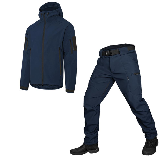 Тактический CamoTec костюм Stalker 2.0 SoftShell Dark Blue темно синий L - изображение 1