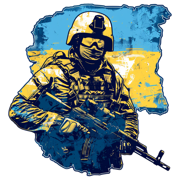 Наклейка на автомобіль: Український солдат, 30*30 см - зображення 9