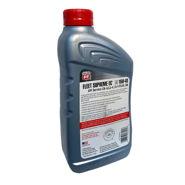Моторное масло Phillips 66 Fleet Supreme EC 15W40, 0,946 л (1078291) - изображение 2