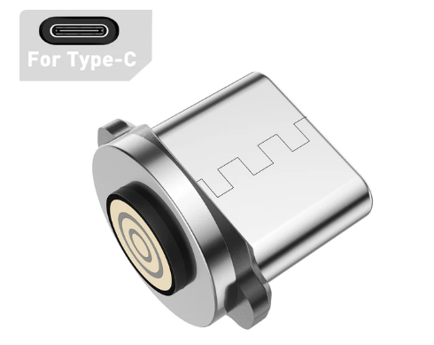 Магнитный кабель USLION 2 в 1 (Быстрая зарядка 5A) / Type-C - USB / 540 градусов / Круглый / 100 см. / Синий - изображение 2