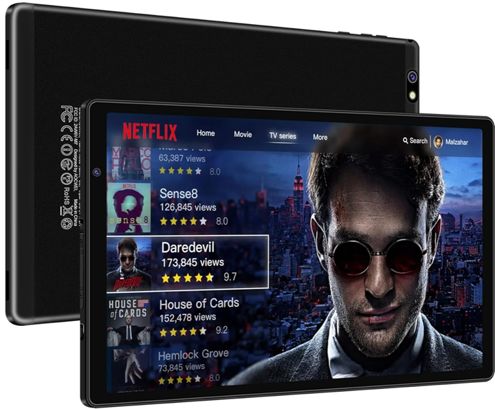 Планшет 10.1" Aocwei X500 14/128Gb 8 ядер Android 13 8000 mAh Черный - изображение 2