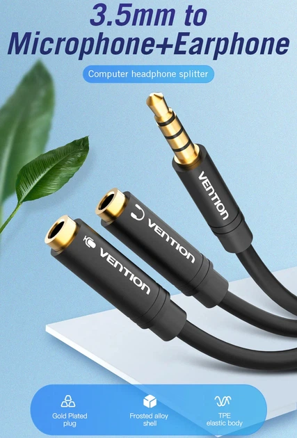 Аудиопереходник Vention Jack 3.5mm 4pin M to 2x3.5mm F 0.3 м для микрофона и наушников (821FC16CCC1D) - изображение 8