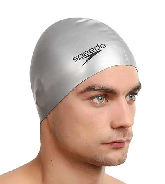 Шапочка для плавания Speedo Plain Flat Silicone Cap (8-709911181) Silver - Фото 3 Шапочка для плавания Speedo Plain Flat Silicone Cap (8-709911181) Silver - изображение 3